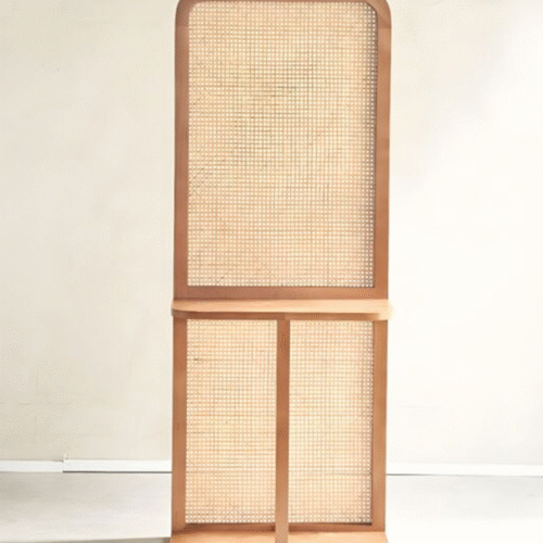 Vách ngăn cnc kết hợp kệ đan mây