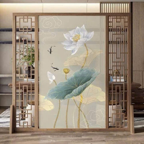 Vách ngăn kết hợp tranh Canvas